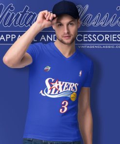 Allen Iverson Philadelphia 76ers Mitchell Ness V Neck TShirt