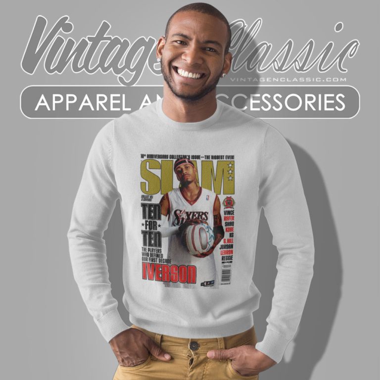 Allen Iverson Philadelphia 76ers Nba Slam Cover Sweatshirt Allen Iverson Philadelphia 76ers Nba Slam Cover Sweatshirt