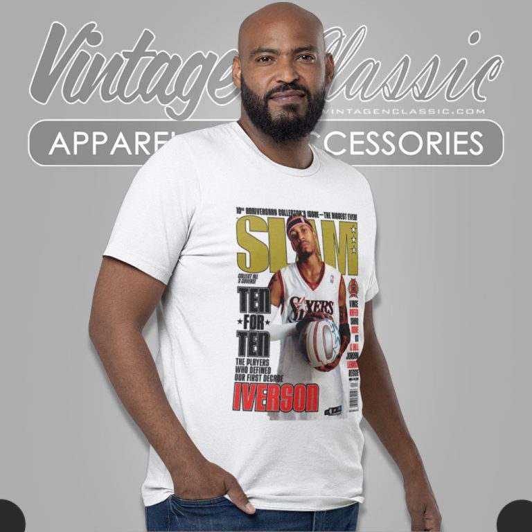Allen Iverson Philadelphia 76ers Nba Slam Cover T Shirt Allen Iverson Philadelphia 76ers Nba Slam Cover T Shirt