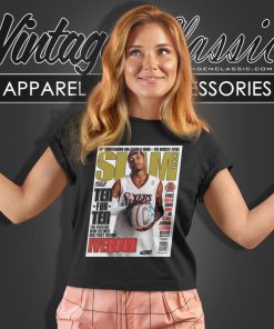 Allen Iverson Philadelphia 76ers Nba Slam Cover Women T Shirt