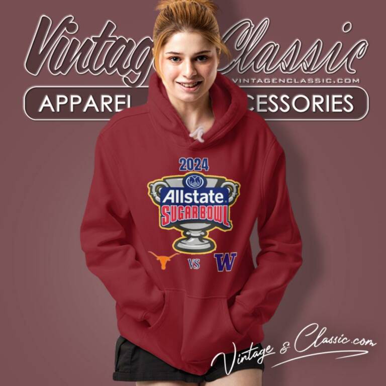 Allstate Sugar Bowl 2024 Texas Longhorns Vs Washington Huskies Matchup Hoodie Allstate Sugar Bowl 2024 Texas Longhorns Vs Washington Huskies Matchup Hoodie