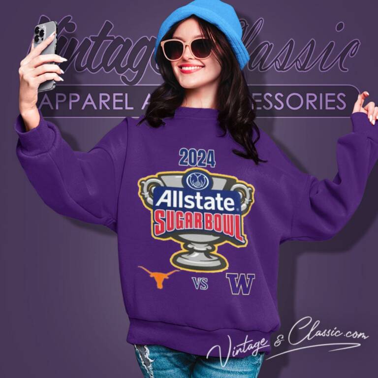 Allstate Sugar Bowl 2024 Texas Longhorns Vs Washington Huskies Matchup Sweatshirt Allstate Sugar Bowl 2024 Texas Longhorns Vs Washington Huskies Matchup Sweatshirt