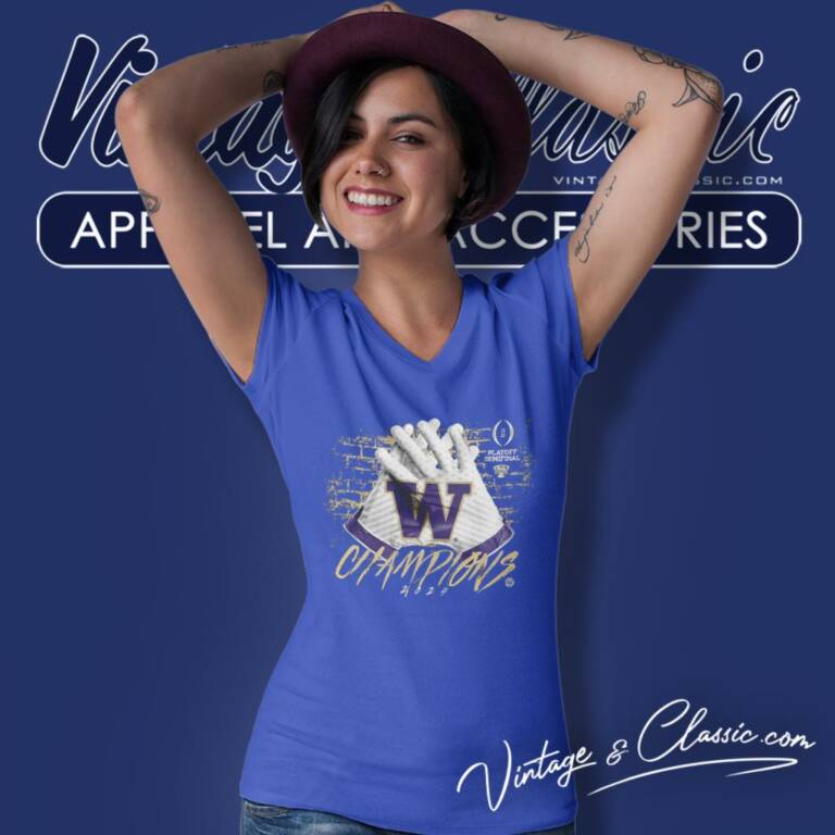 Allstate Sugar Bowl Washington Huskies Champions Gloves 2024 V Neck TShirt Allstate Sugar Bowl Washington Huskies Champions Gloves 2024 V Neck TShirt