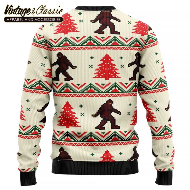 Amazing Bigfoot Ugly Christmas Sweater Xmas Sweater back Amazing Bigfoot Ugly Christmas Sweater Xmas Sweater back