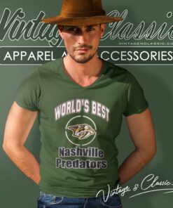 Amazing Worlds Best Dad Nashville Predators V Neck TShirt