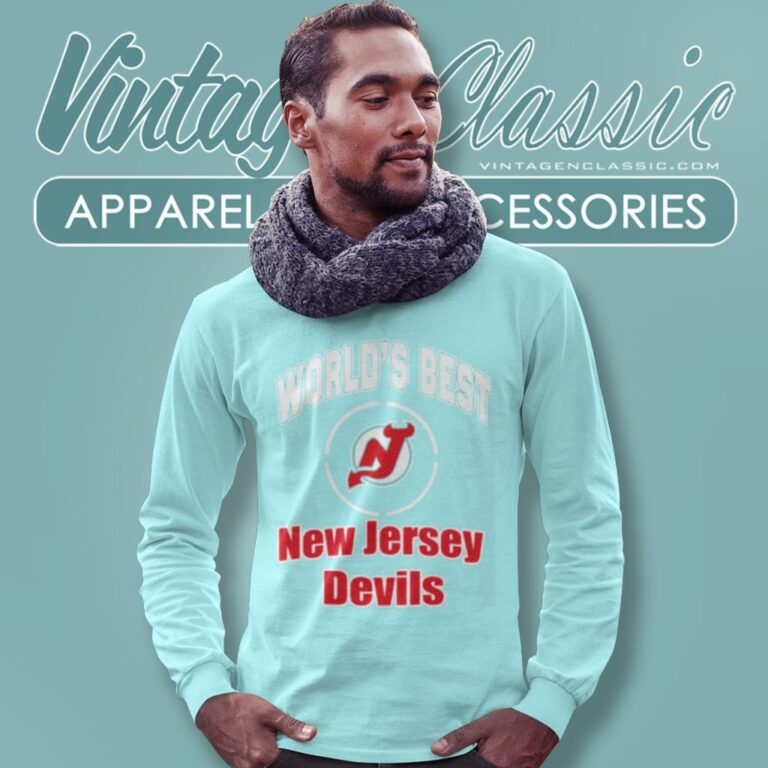 Amazing Worlds Best Dad New Jersey Devils Long Sleeve Tee Amazing Worlds Best Dad New Jersey Devils Long Sleeve Tee