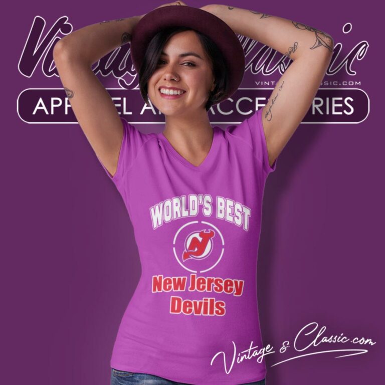 Amazing Worlds Best Dad New Jersey Devils V Neck TShirt Amazing Worlds Best Dad New Jersey Devils V Neck TShirt
