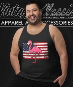 American Flag Pink Flamingos Lover Tank Top Racerback