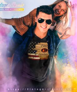 American Flag Titos Handmade Vodka V Neck TShirt