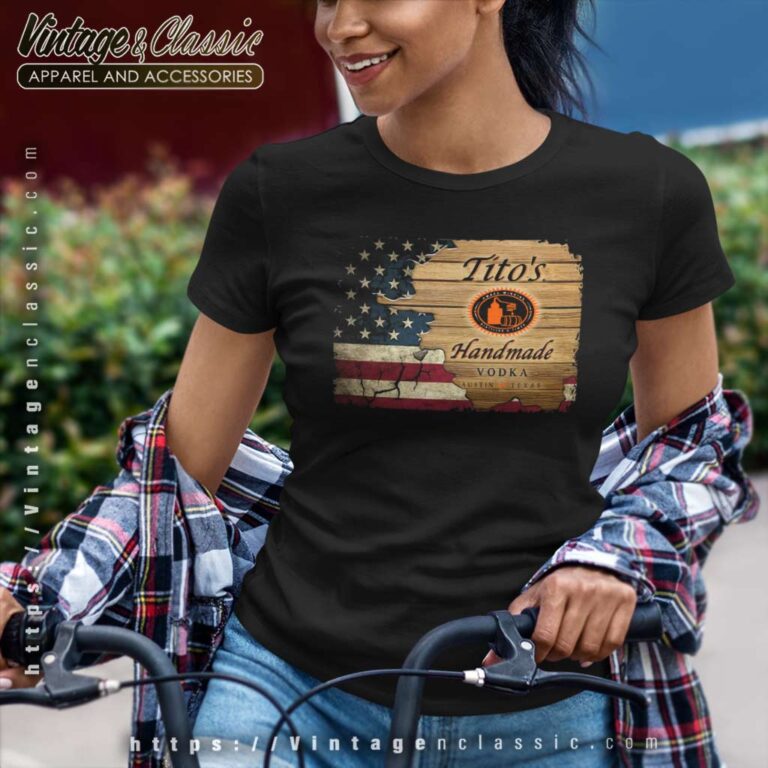 American Flag Titos Handmade Vodka Women TShirt American Flag Titos Handmade Vodka Women TShirt