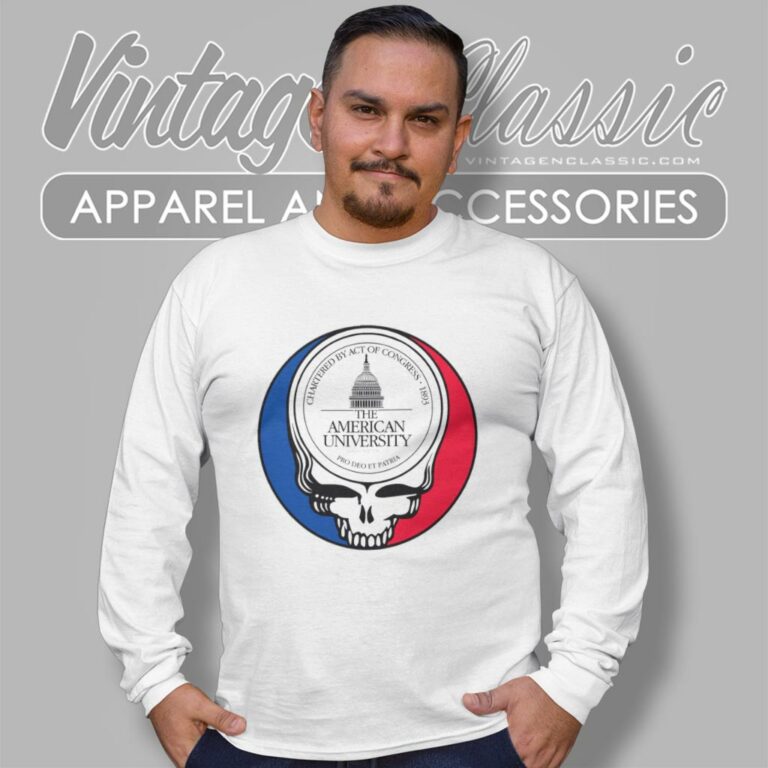 American University Grateful Dead Steal Your Face Long Sleeve Tee American University Grateful Dead Steal Your Face Long Sleeve Tee