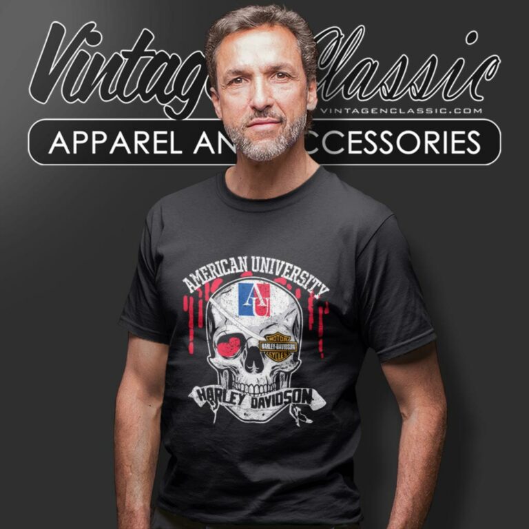 American University Harley Davidson Skull T Shirt American University Harley Davidson Skull T Shirt