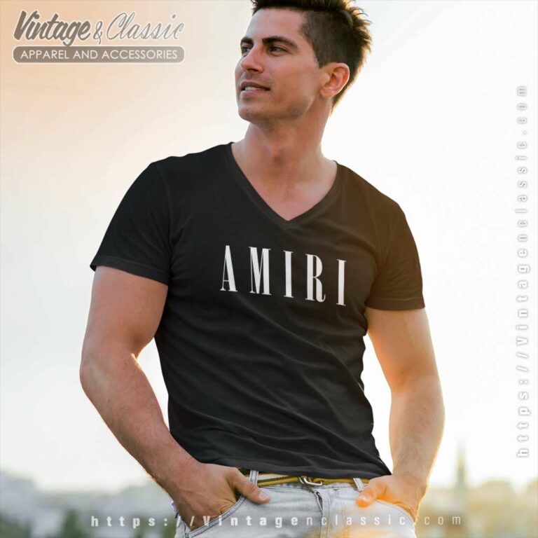 Amiri Big Logo V Neck TShirt Amiri Big Logo V Neck TShirt
