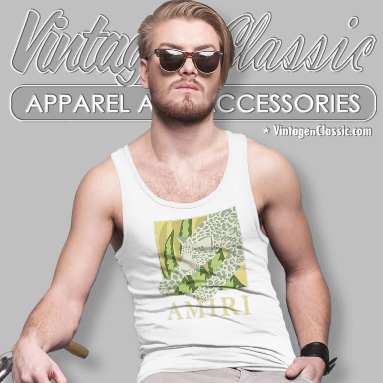 Amiri Leopard Logo Tank Top Racerback Amiri Leopard Logo Tank Top Racerback