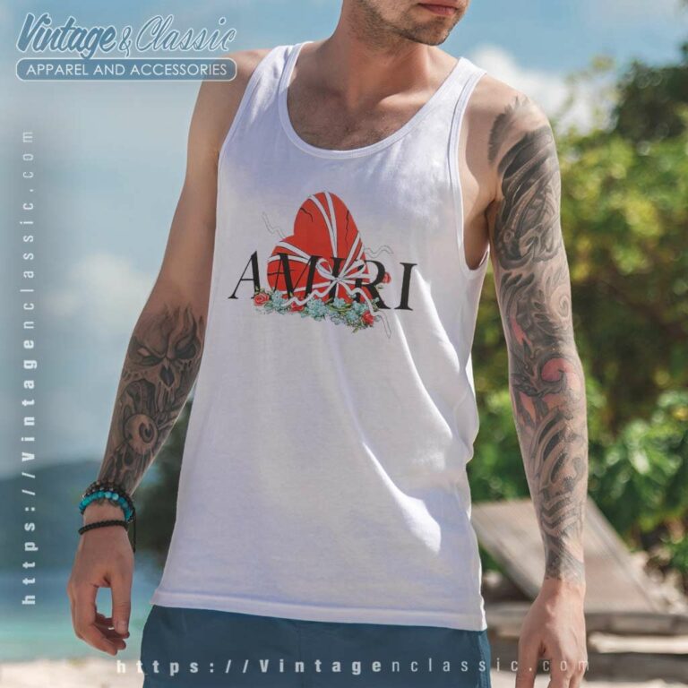 Amiri Logo Broken Heart Tank Top Racerback Amiri Logo Broken Heart Tank Top Racerback