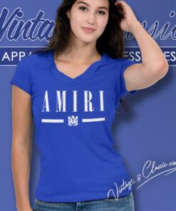 Amiri Ma Bar Logo V Neck TShirt