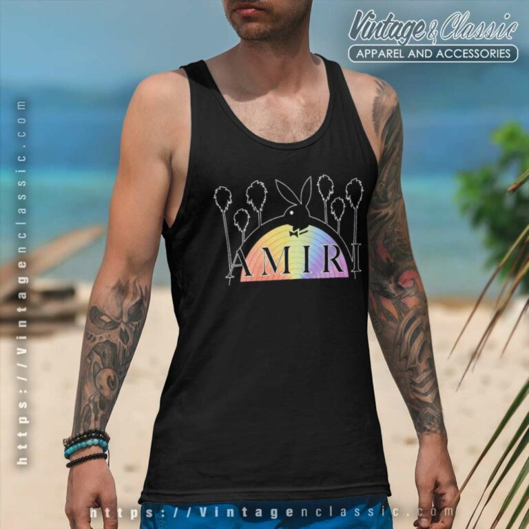 Amiri Playboy Rainbow Tank Top Racerback Amiri Playboy Rainbow Tank Top Racerback