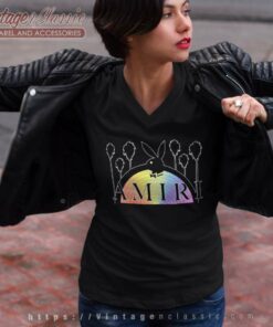 Amiri Playboy Rainbow V Neck TShirt