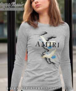 Amiri Shirt Crane Bird Graphic Long Sleeve Tee