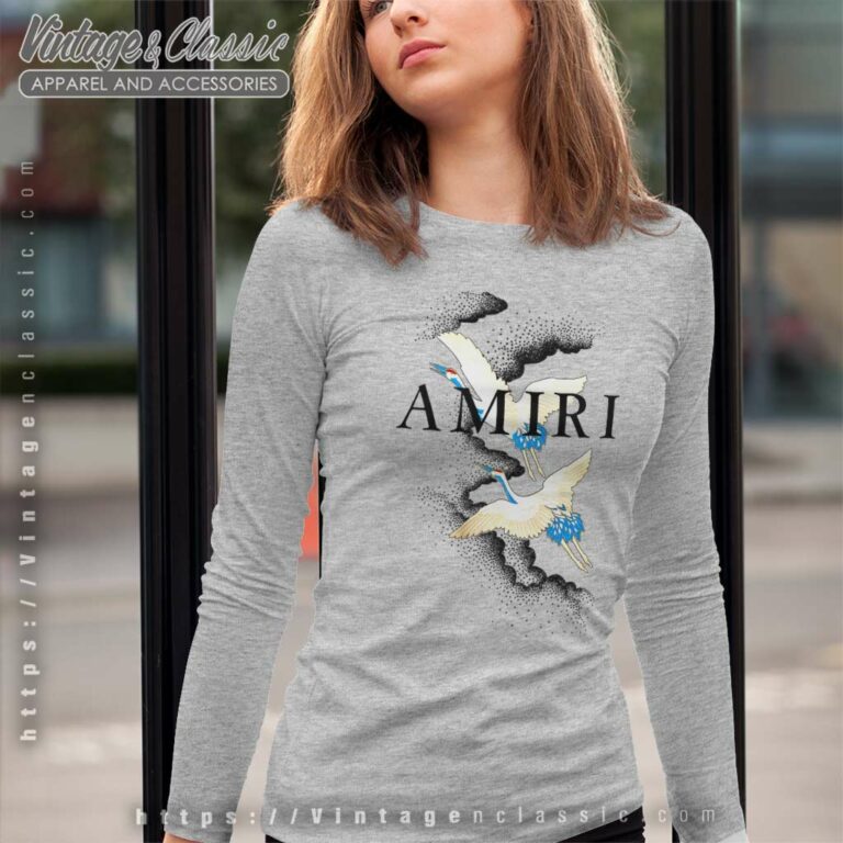 Amiri Shirt Crane Bird Graphic Long Sleeve Tee Amiri Shirt Crane Bird Graphic Long Sleeve Tee