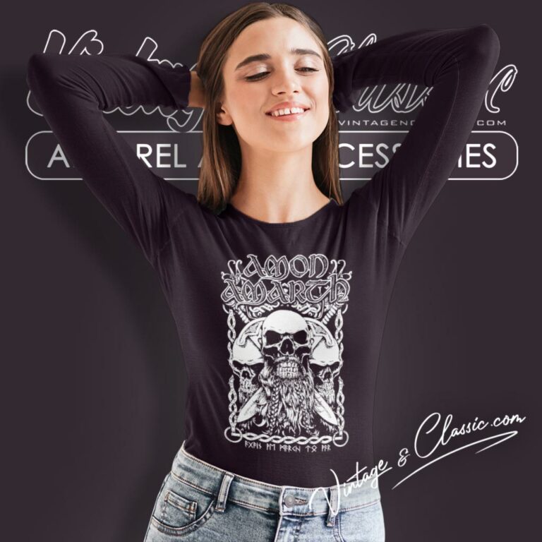 Amon Amarth Bearded Skull Long Sleeve Tee Amon Amarth Bearded Skull Long Sleeve Tee