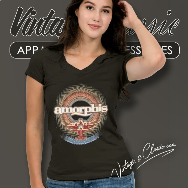 Amorphis Sun Logo V Neck TShirt Amorphis Sun Logo V Neck TShirt