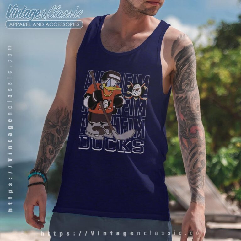 Anaheim Ducks Donald Duck Hockey Shirt Tank Top Racerback Anaheim Ducks Donald Duck Hockey Shirt Tank Top Racerback