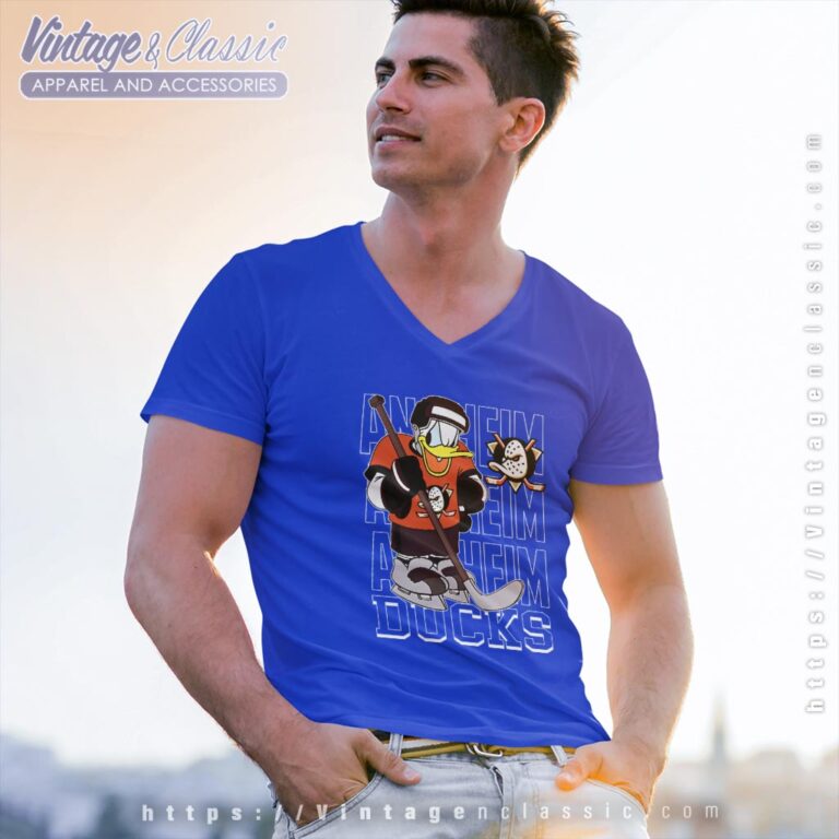 Anaheim Ducks Donald Duck Hockey Shirt V Neck TShirt Anaheim Ducks Donald Duck Hockey Shirt V Neck TShirt