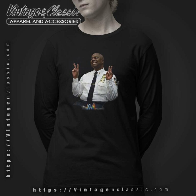 Andre Braugher Shirt Smiling Captain Raymond Holt Long Sleeve Tee Andre Braugher Shirt Smiling Captain Raymond Holt Long Sleeve Tee