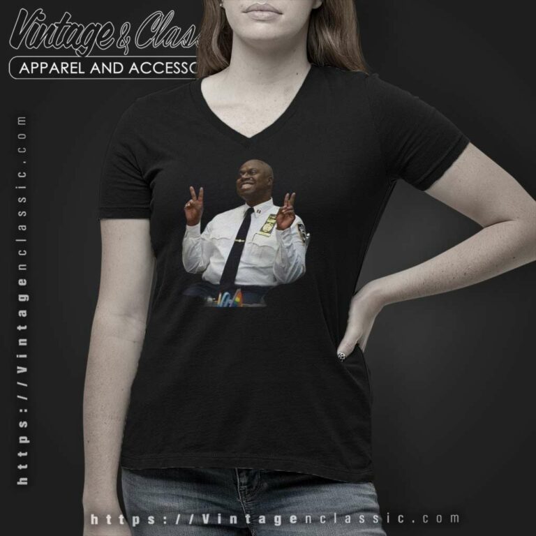 Andre Braugher Shirt Smiling Captain Raymond Holt V Neck TShirt Andre Braugher Shirt Smiling Captain Raymond Holt V Neck TShirt