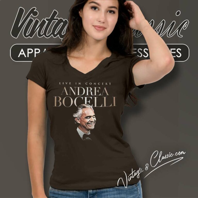 Andrea Bocelli 2023 Spring Tour V Neck TShirt Andrea Bocelli 2023 Spring Tour V Neck TShirt