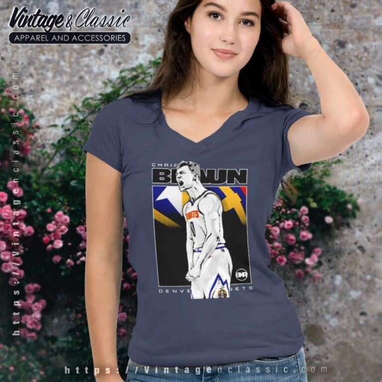 Andrew Justin Christian Braun Denver Nuggets V Neck TShirt Andrew Justin Christian Braun Denver Nuggets V Neck TShirt