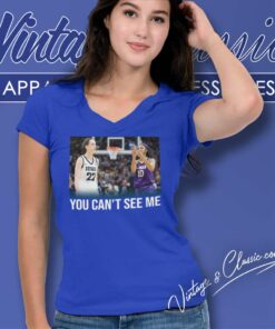 Angel Reese You Cant See Me Caitlin Clark V Neck TShirt 1