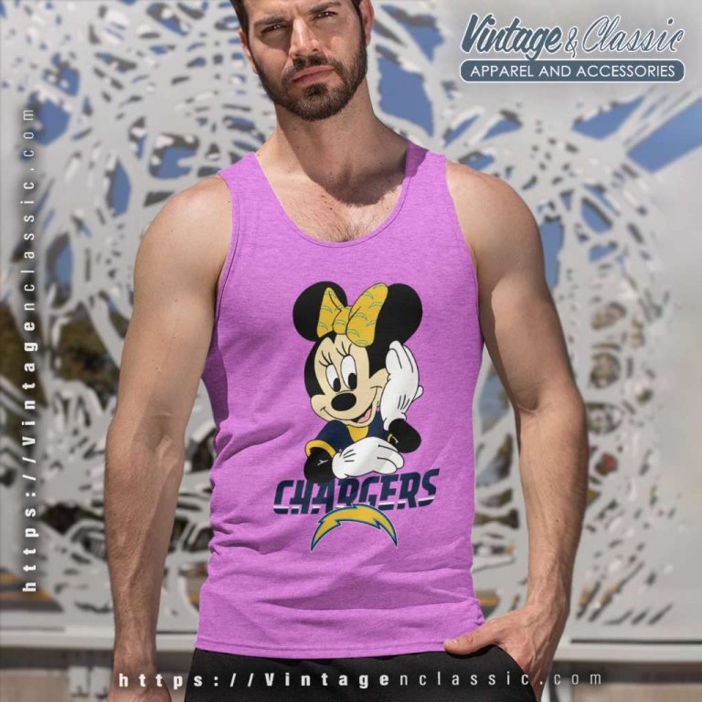 Angeles Chargers American Football Team Minnie Mouse Tank Top Racerback Angeles Chargers American Football Team Minnie Mouse Tank Top Racerback