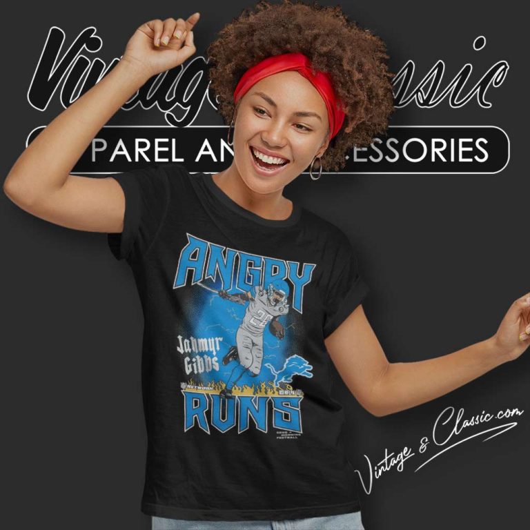 Angry Runs Lions Jahmyr Gibbs Nfl Women TShirt Angry Runs Lions Jahmyr Gibbs Nfl Women TShirt