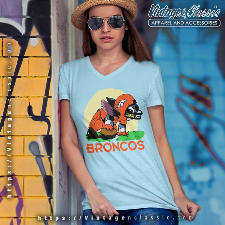 Angry Stitch Denver Broncos V Neck TShirt Angry Stitch Denver Broncos V Neck TShirt