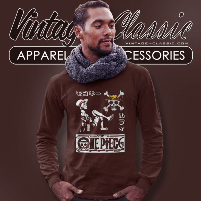Anime One Piece Luffy Casual Long Sleeve Tee Anime One Piece Luffy Casual Long Sleeve Tee