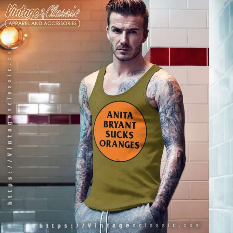 Anita Bryant Sucks Orange Tank Top Racerback Anita Bryant Sucks Orange Tank Top Racerback