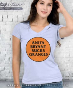 Anita Bryant Sucks Orange V Neck TShirt
