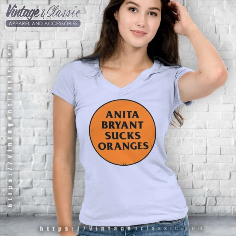 Anita Bryant Sucks Orange V Neck TShirt Anita Bryant Sucks Orange V Neck TShirt