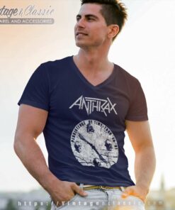 Anthrax Broken Clock V Neck TShirt