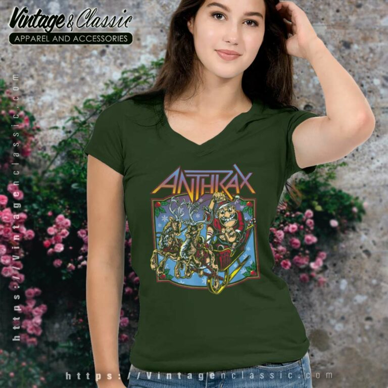 Anthrax Christmas Is Coming V Neck TShirt Anthrax Christmas Is Coming V Neck TShirt