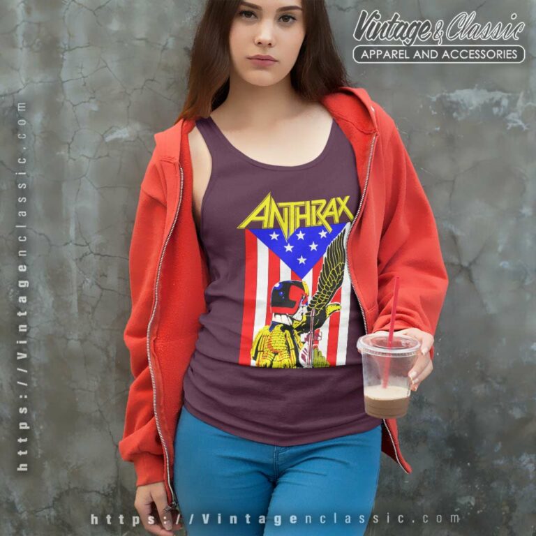 Anthrax Dredd Eagle Tank Top Racerback Anthrax Dredd Eagle Tank Top Racerback