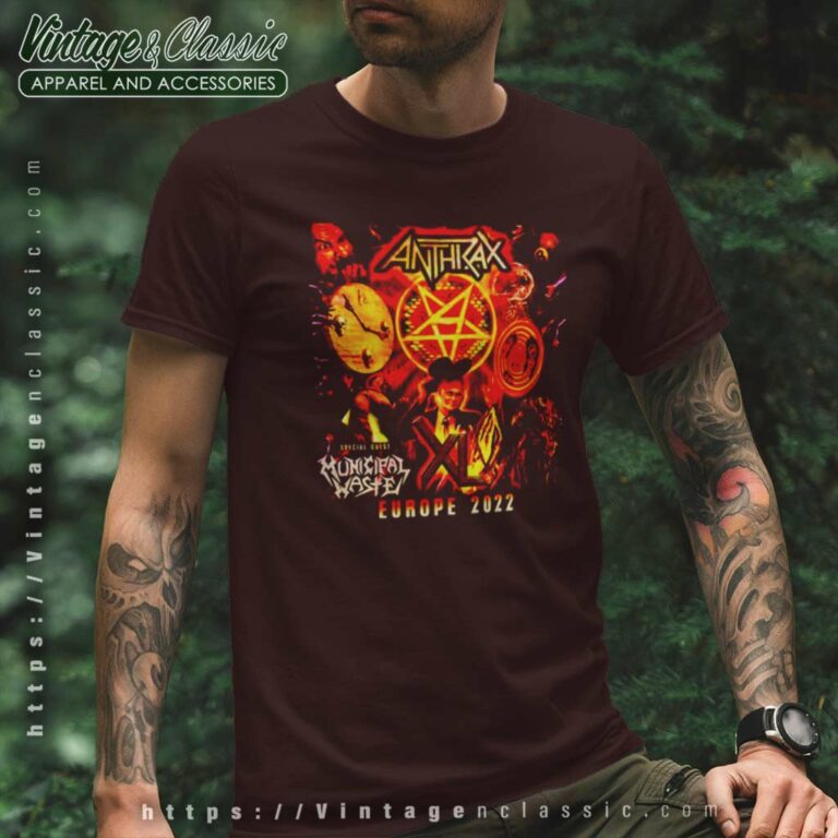Anthrax Europe 2022 Tour T Shirt Anthrax Europe 2022 Tour T Shirt