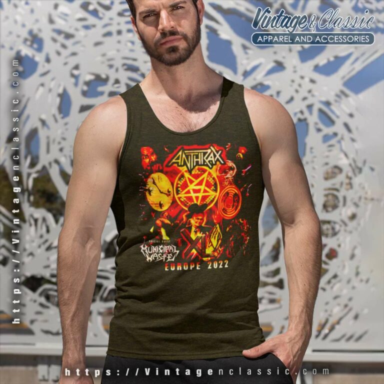 Anthrax Europe 2022 Tour Tank Top Racerback Anthrax Europe 2022 Tour Tank Top Racerback