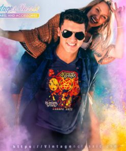 Anthrax Europe 2022 Tour V Neck TShirt