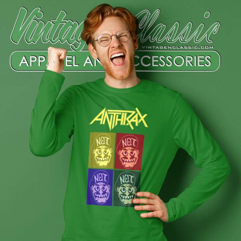 Anthrax Exclusive Not Man Pop Art Long Sleeve Tee Anthrax Exclusive Not Man Pop Art Long Sleeve Tee