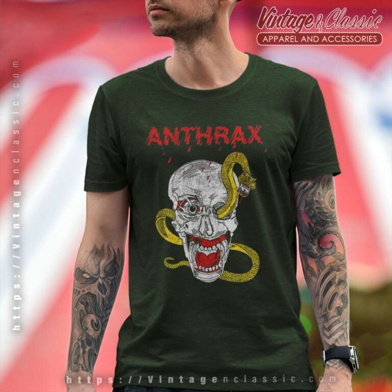 Anthrax First Tee Ever Snake Eye Skull T Shirt Anthrax First Tee Ever Snake Eye Skull T Shirt