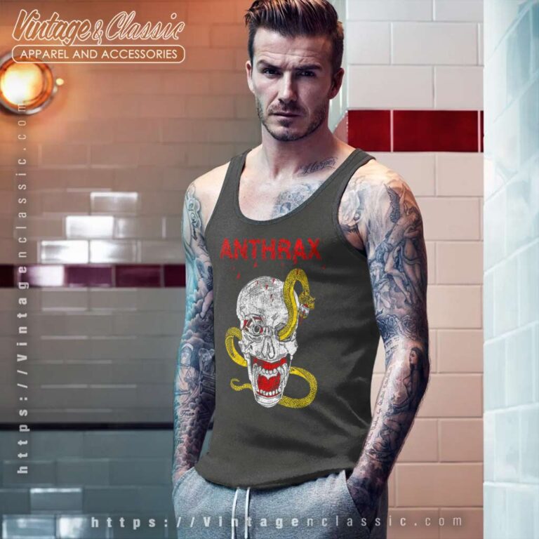 Anthrax First Tee Ever Snake Eye Skull Tank Top Racerback Anthrax First Tee Ever Snake Eye Skull Tank Top Racerback