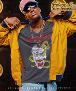 Anthrax First Tee Ever Snake Eye Skull V Neck TShirt